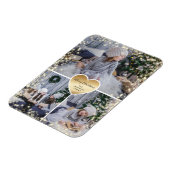 Goldenes Herz Funkelnd Foto Frohe Weihnachten Magnet (Linke Seite)