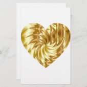 Goldenes Herz (Goldene Form der Liebe) Briefpapier (Vorne/Hinten)