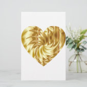 Goldenes Herz (Goldene Form der Liebe) Briefpapier (Stehend Vorderseite)