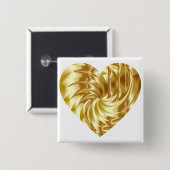 Goldenes Herz (Goldene Form der Liebe) Button (Vorne & Hinten)