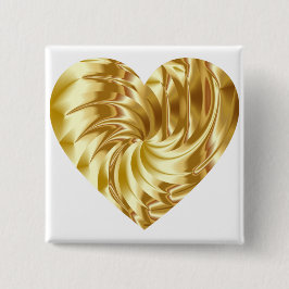 Goldenes Herz (Goldene Form der Liebe) Button
