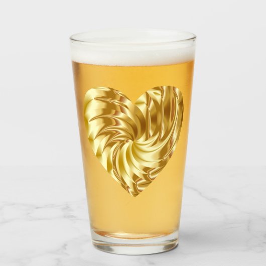 Goldenes Herz (Goldene Form der Liebe) Glas (Vorne (Gefüllt))