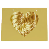 Goldenes Herz (Goldene Form der Liebe) Große Geschenktüte (Vorderseite)