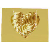 Goldenes Herz (Goldene Form der Liebe) Große Geschenktüte (Rückseite)