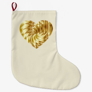Goldenes Herz (Goldene Form der Liebe) Großer Weihnachtsstrumpf