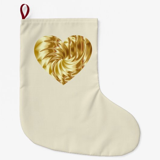 Goldenes Herz (Goldene Form der Liebe) Großer Weihnachtsstrumpf (Vorderseite)