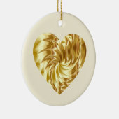 Goldenes Herz (Goldene Form der Liebe) Keramik Ornament (Rechts)