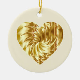 Goldenes Herz (Goldene Form der Liebe) Keramik Ornament