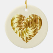 Goldenes Herz (Goldene Form der Liebe) Keramik Ornament (Hinten)