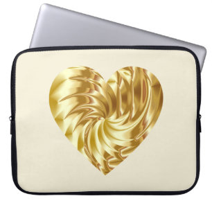 Goldenes Herz (Goldene Form der Liebe) Laptopschutzhülle