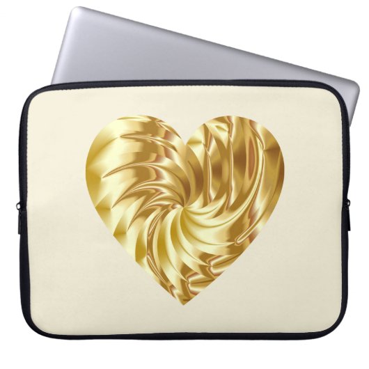 Goldenes Herz (Goldene Form der Liebe) Laptopschutzhülle (Vorderseite)