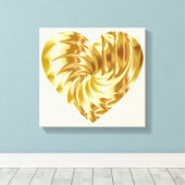 Goldenes Herz (Goldene Form der Liebe) Leinwanddruck (Insitu (Holzboden))
