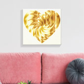 Goldenes Herz (Goldene Form der Liebe) Leinwanddruck (Insitu (Wohnzimmer))