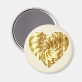 Goldenes Herz (Goldene Form der Liebe) Magnet (Vorderseite/Rückseite)