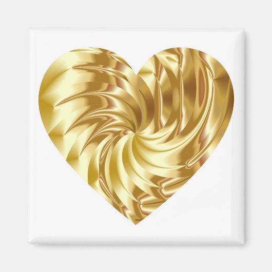 Goldenes Herz (Goldene Form der Liebe) Magnet (Vorne)