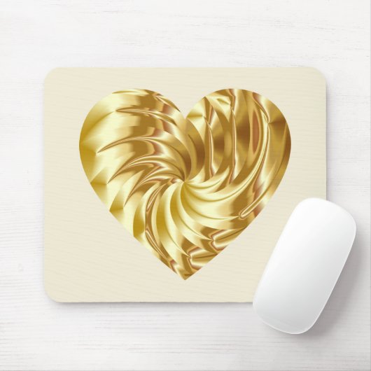 Goldenes Herz (Goldene Form der Liebe) Mousepad (Mit Mouse)