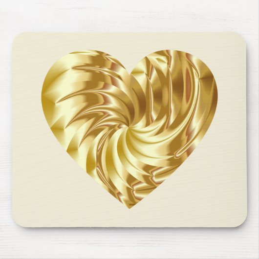 Goldenes Herz (Goldene Form der Liebe) Mousepad (Vorne)