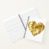 Goldenes Herz (Goldene Form der Liebe) Notizblock (Innenseite)
