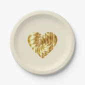 Goldenes Herz (Goldene Form der Liebe) Pappteller (Vorderseite)