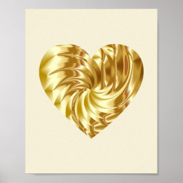 Goldenes Herz (Goldene Form der Liebe) Poster