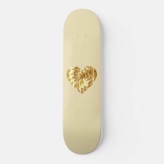 Goldenes Herz (Goldene Form der Liebe) Skateboard (Vorderseite)