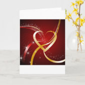 Goldenes Herz Karte (Gelbe Blume)