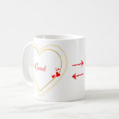 Goldenes Herz Minimalistischer Benutzerdefinierter Kaffeetasse (Vorderseite Links)