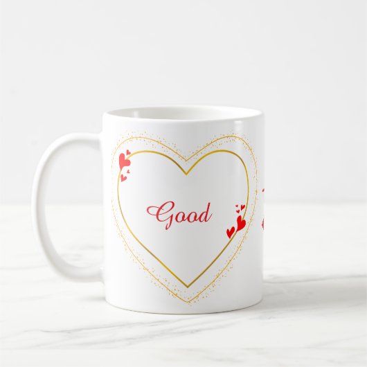 Goldenes Herz Minimalistischer Benutzerdefinierter Kaffeetasse (Links)