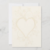 Goldenes Herz mit RahmenWedding Einladung (Rückseite)