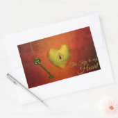 Goldenes Herz mit Schlüssel Rechteckiger Aufkleber (Umschlag)