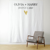 Goldenes Herz Moderne Minimalistische Hochzeitsges Wandteppich (Beispiel)