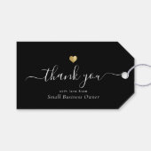 Goldenes Herz Modernes Kalligrafie-Skriptgeschäft Geschenkanhänger (Vorderseite (Horizontal))