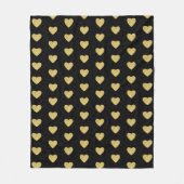 Goldenes Herz-Muster auf schwarz Fleecedecke (Vorderseite)