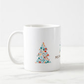 Goldenes Herz, Pine Tree Farbenfrohe Bälle Weihnac Kaffeetasse (Links)