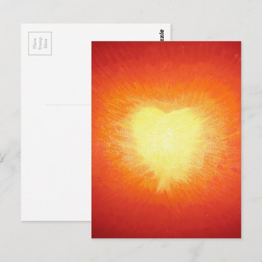 Goldenes Herz Postkarte (Vorne/Hinten)