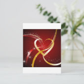 Goldenes Herz Postkarte (Stehend Vorderseite)