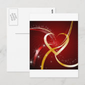 Goldenes Herz Postkarte (Vorne/Hinten)