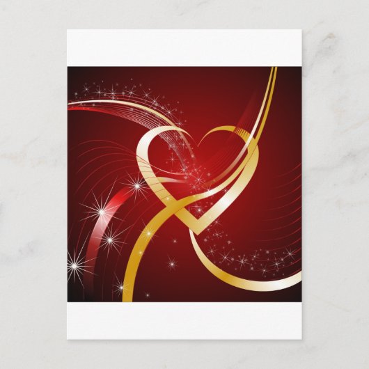 Goldenes Herz Postkarte (Vorderseite)