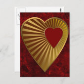 Goldenes Herz Postkarte (Vorne/Hinten)