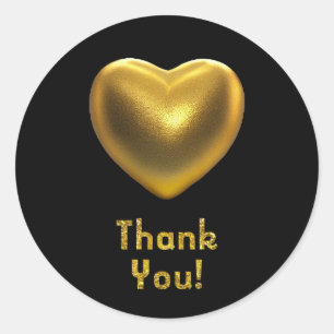 Goldenes Herz Runder Aufkleber