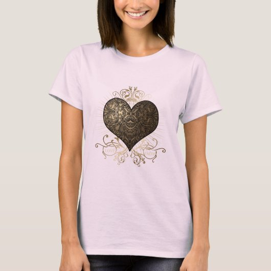 Goldenes Herz T-Shirt (Vorderseite)