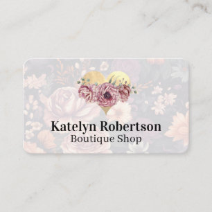 Goldenes Herz und Blume Visitenkarte