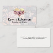 Goldenes Herz und Blume Visitenkarte (Vorne/Hinten)