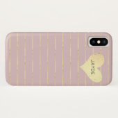 Goldenes Herz und Blush Handy Fall Case-Mate iPhone Hülle (Rückseite (Horizontal))