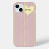 Goldenes Herz und Blush Handy Fall Case-Mate iPhone Hülle (Rückseite)