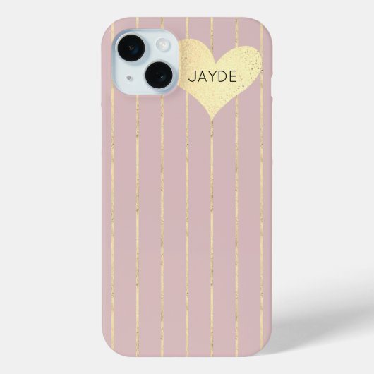 Goldenes Herz und Blush Handy Fall Case-Mate iPhone Hülle (Rückseite)