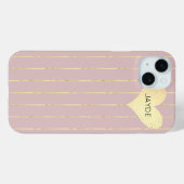 Goldenes Herz und Blush Handy Fall Case-Mate iPhone Hülle (Rückseite (Horizontal))