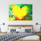 goldenes Herz Wandgemälde Leinwanddruck (Insitu (Schlafzimmer))