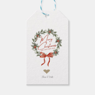 Goldenes Herz, Weihnachtskranz Geschenkanhänger
