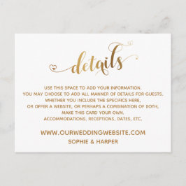 Goldenes Herzenskript, Diamanten Details zu White Postkarte